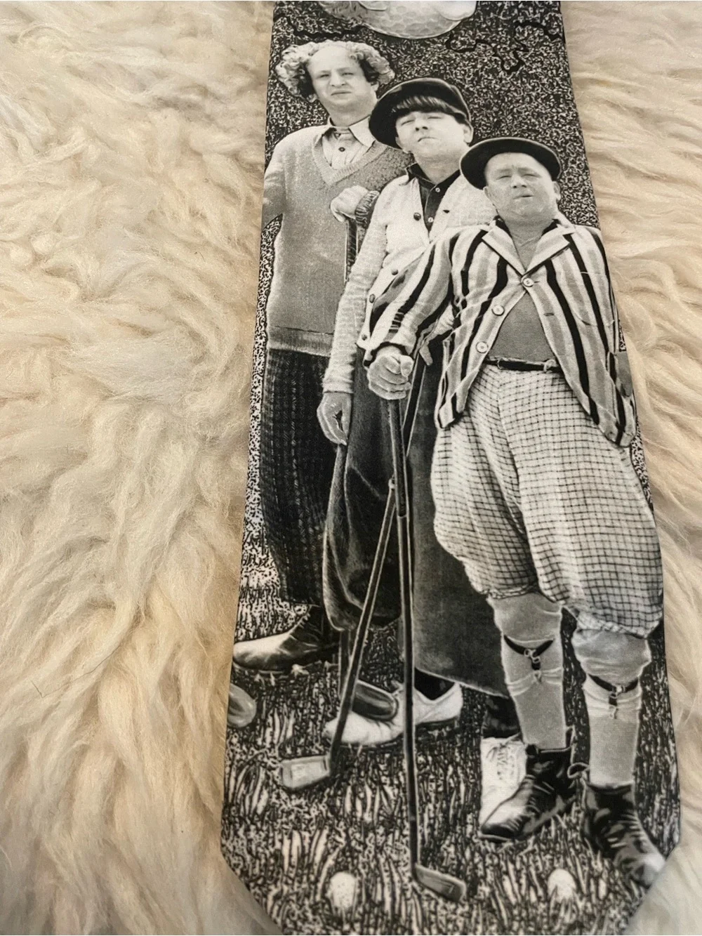 Vintage Ralph Marlin Three Stooges “Golfing Stooges” Tie